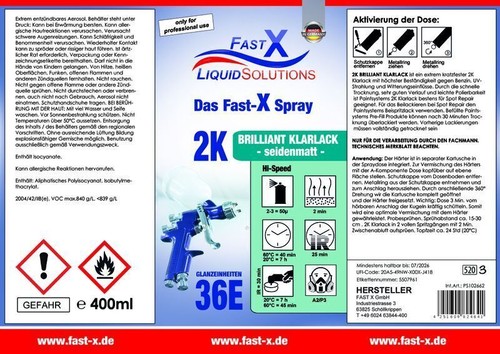 Klarlack spraydose - 2k,